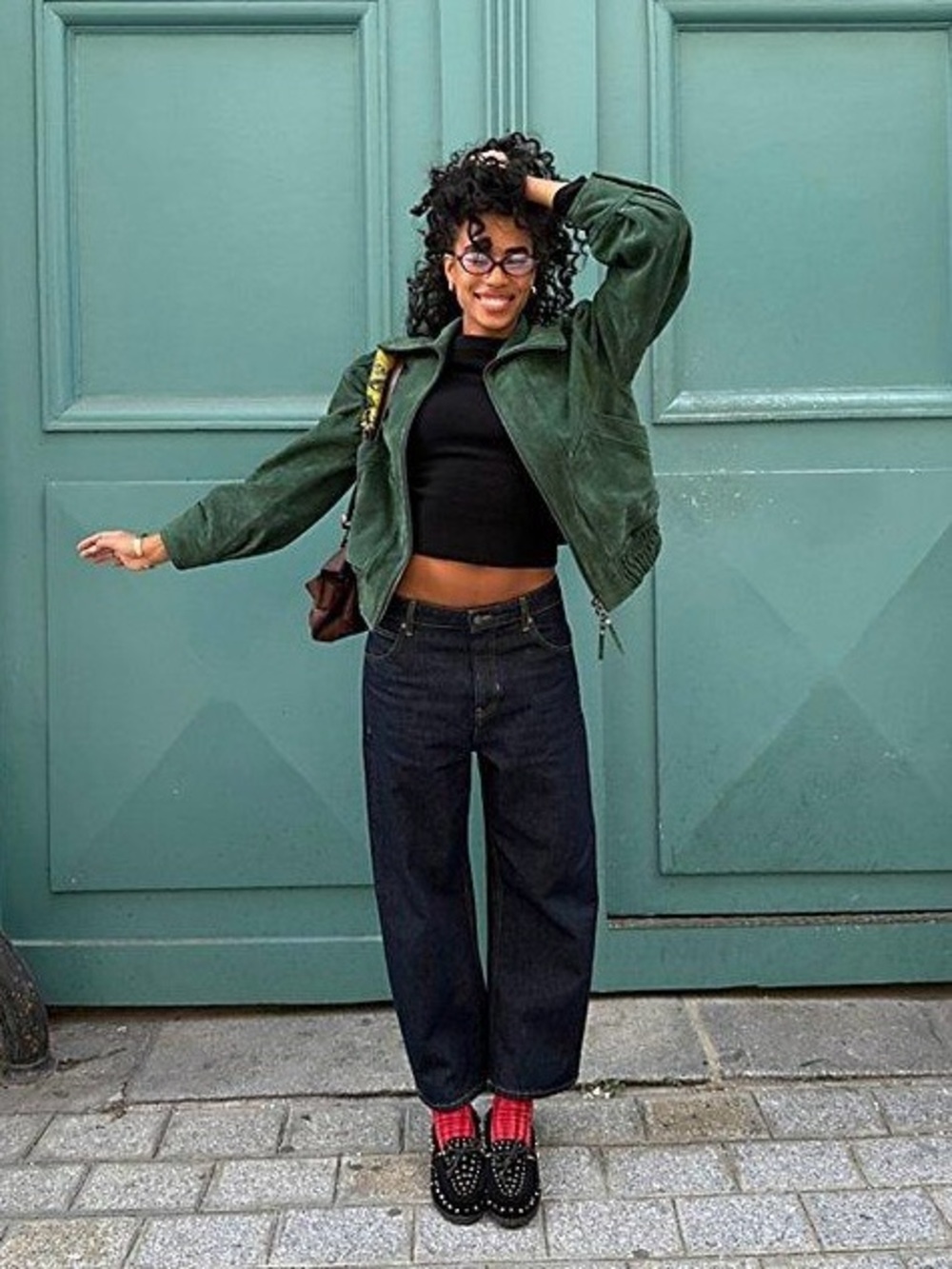 NWT Free People We The Free Desert Moon Green Grove Suede Bomber Jacket - Picture 4 of 10